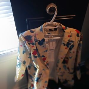 Printed Yellow Floral Blazer Jumpsuit - Floral Print